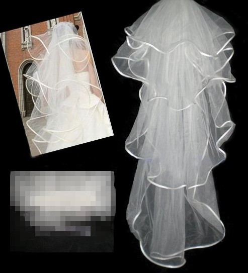 bridal veil, wedding gown accessories, multi-layer, white, wholesale, retail, low price, free shipping