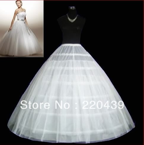 Bridal Wedding Accessories 6 Hoops White Petticoat Crinoline Skirt Slip