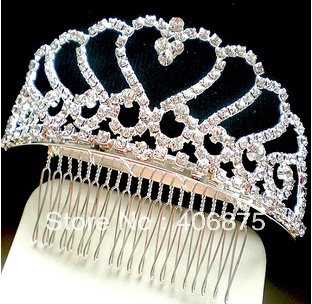 Bridal Wedding Crown Veil Pageant 24468 Tiara Made with Swarovski Crystals
