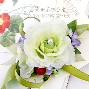Bride and bridesmaids wrist length flower wrist length flower wedding supplies artificial flower corsage 2