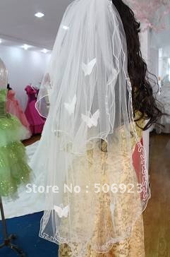 Bride beautiful wedding accessories/ 1.5 m  Veil /Kant/Butterfly veil