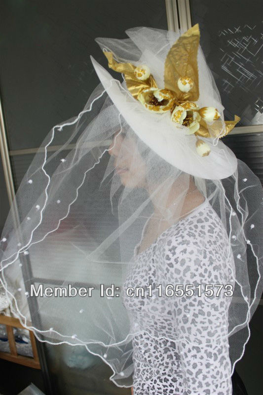 bride bridesmaid mother wedding Important occasions ladies cap hats headwear topee sun hat sunbonnet With veil