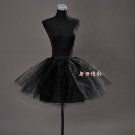Bride design black short formal  skirt ballet boneless short skirt slip