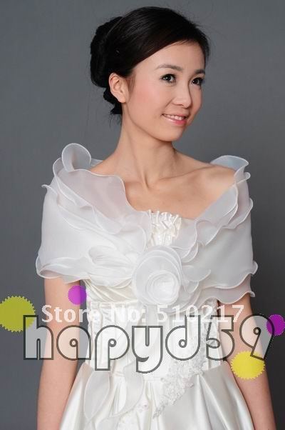 bride shawl  wedding  bridal wraps women dress lace shawl flower  white color free ship