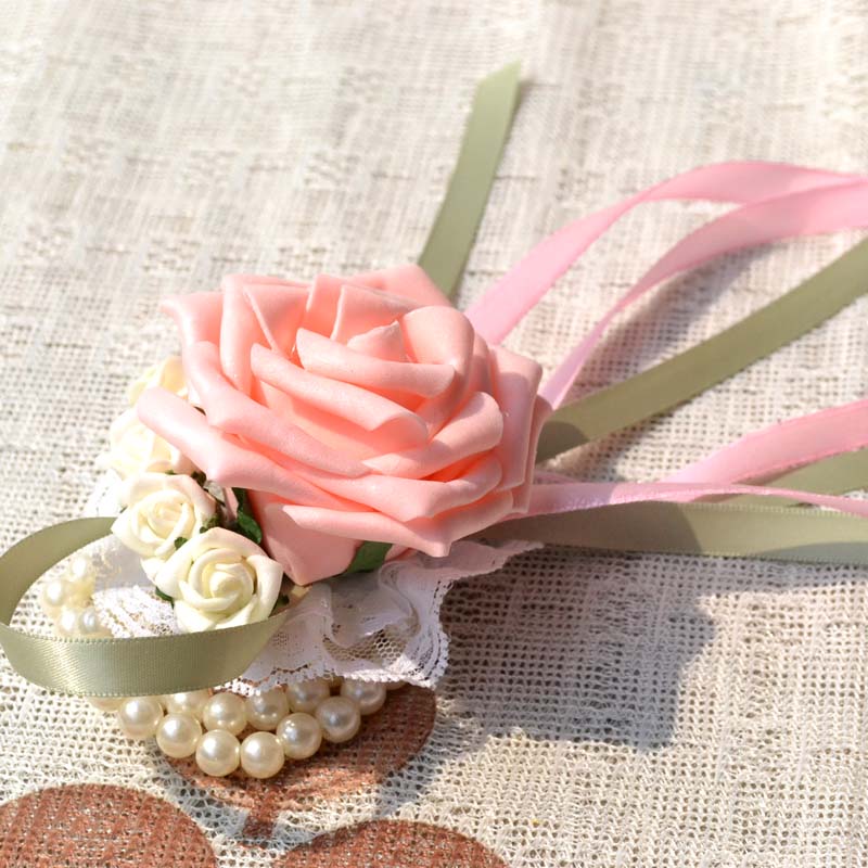 Bride wrist length flower accessories cartoon brooch wedding supplies gift wedding gift artificial rose