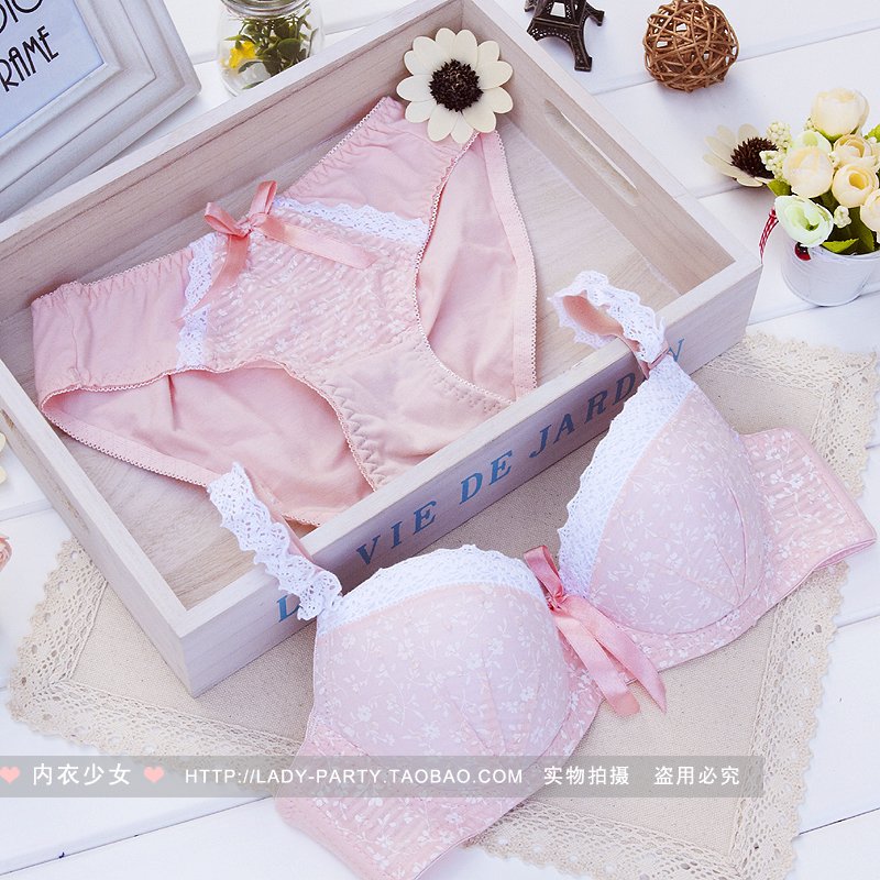 Brief cotton small underwear bra set n001