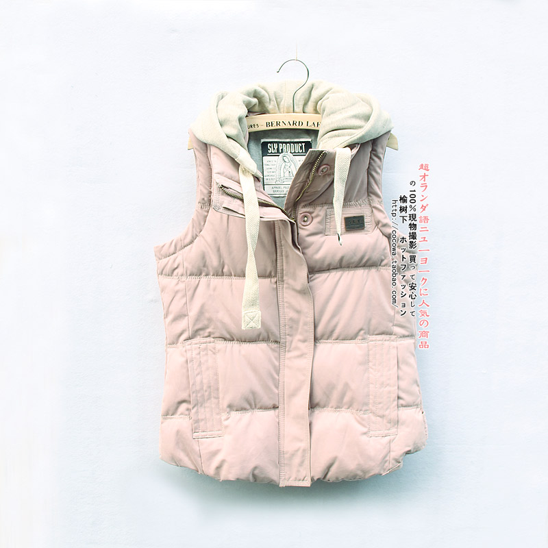 Brief down hooded cotton vest cotton vest cotton wadded jacket 8 - 07