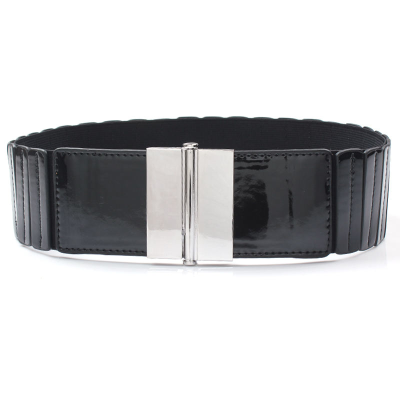 Brief japanned leather black cummerbund women's elastic waist band ultra wide fashion all-match belt Women f13