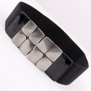 Brief quality square buckle japanned leather cummerbund women's elastic strap belt wide belt yd1190