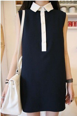 brief style!fashionable turn-down collar blue dress!  ladies have/  HOT SUMMER!free shipping