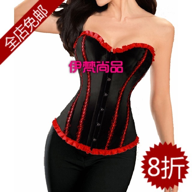 British royal black fashion punk gothic shapewear bra vest