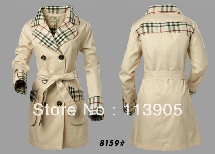 British style brand plaid jacket classic woman double-breasted coat M / L / XL / XXL wholesale and retail #8159