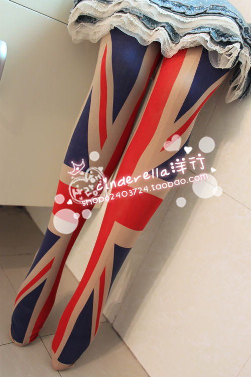 British style flag pantyhose quality fashion punk