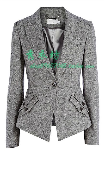 British style km single breasted turn-down collar double pocket midsweet blazer outerwear jm042