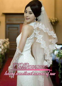 Broad-brimmed lace star bridal veil bridal veil elegant bridal veil