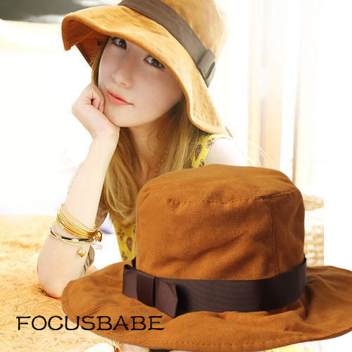 Bucket hat women's sun-shading hat autumn and winter outdoor sunscreen travel cap female