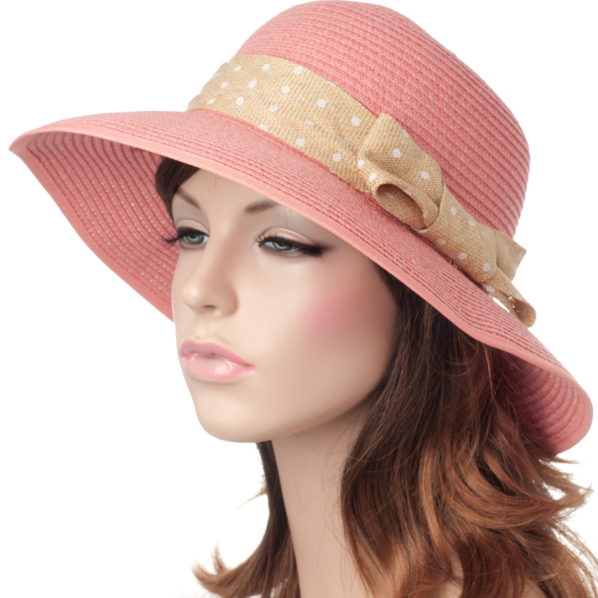 Bucket hats female strawhat bow sun bucket hat anti-uv