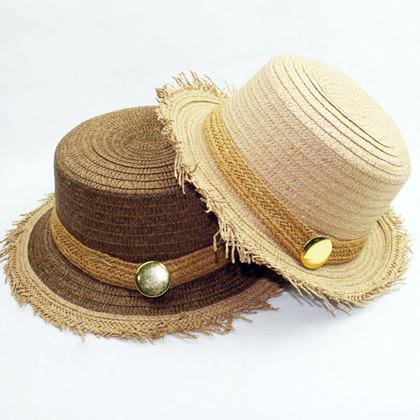 Buckle straw braid hat papyral hat summer travel hat sun hat