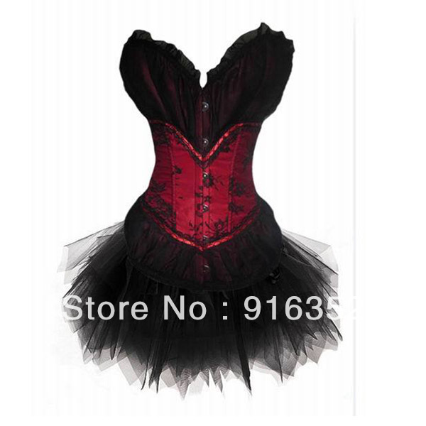Burlesque Moulin Rouge Lolita Halloween Bride Hen Nights Corset Tutu FANCY DRESS wholesale free shipping