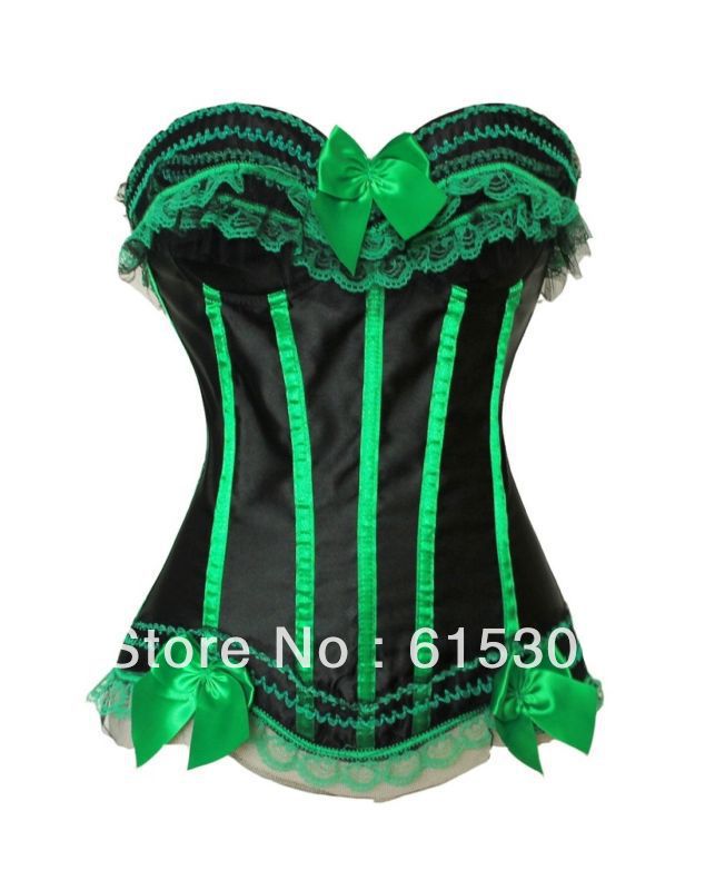 Bust Lingerie Green Corset , only selling corset - Overbust Corsets Free shipping