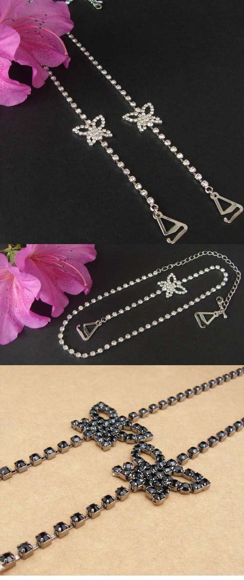 butterfly crystal bra strap rhinestone bra shoulder strap mixed order free shipping wholesale/retailer