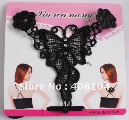 Butterfly diamond stealth black strap underwear bra straps,best-selling free shipping