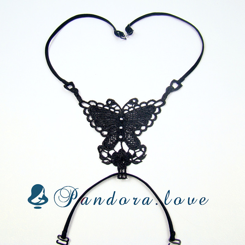 Butterfly invisible shoulder strap sexy crossover underwear bra shoulder strap butterfly with diamond double shoulder strap 9002