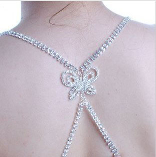 Butterfly rhinestone shoulder strap diamond shoulder strap metal underwear shoulder strap