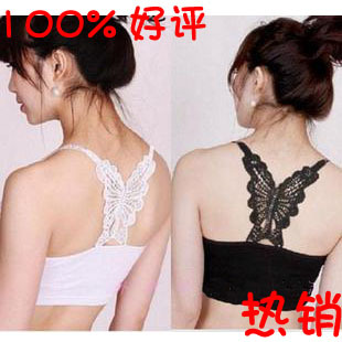Butterfly tube top tube top modal cotton rhinestones bling small vest small vest shoulder strap adjustable