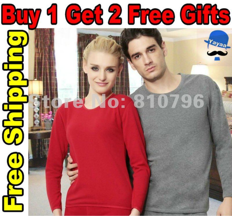 Buy 1 Get 2 Free Gifts,A Set New Mens Womens Winter Shirts Warm Pants Thickening Long Johns Thermals Top Underwear Free Shipping