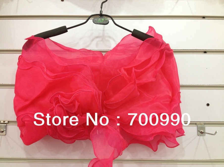 buy cheap free shipping beautiful elegant stunning fashion 2013 organza red/white/pink wedding wraps brides jacket shawl