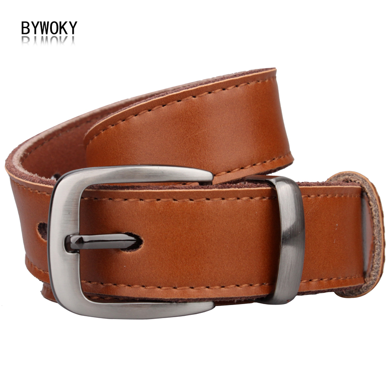 Bywoky strap belt casual women's strap fashion genuine cowhide leather pin buckle