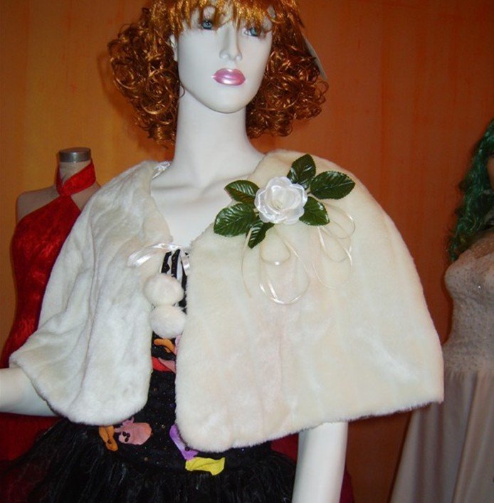 BZ1107007, elegant bridal jacket, hot sale fur wedding bridal jacket, wholesale shoulder cape