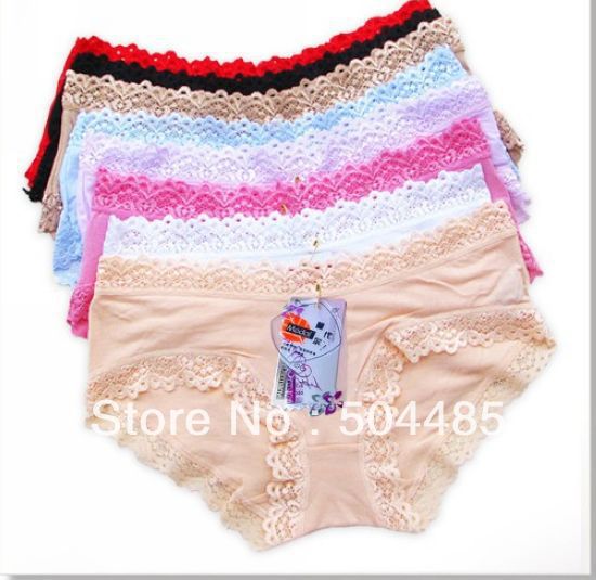 [C-414] 2013 Fashion lady the big lace edge triangle modal cotton sexy underwear Free Shopping