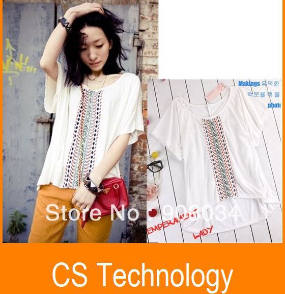 [C-441] Free Shipping Hot sale new ladies' women's white and casual shirt blouses,short sleeves shirt Lowest price,favor quality