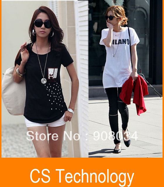 [C-454] Hot sale!!! Free Shipping 2013 Fashion Good Quality Cotton T Shirt Women T-shirts Short Sleeve T Shirts