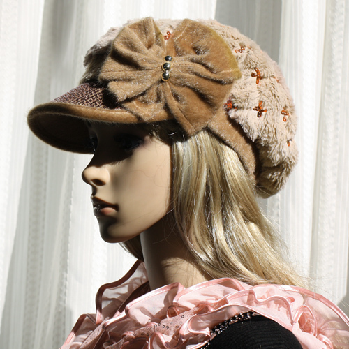 C s autumn and winter bow newsboy cap fashion cap female h249