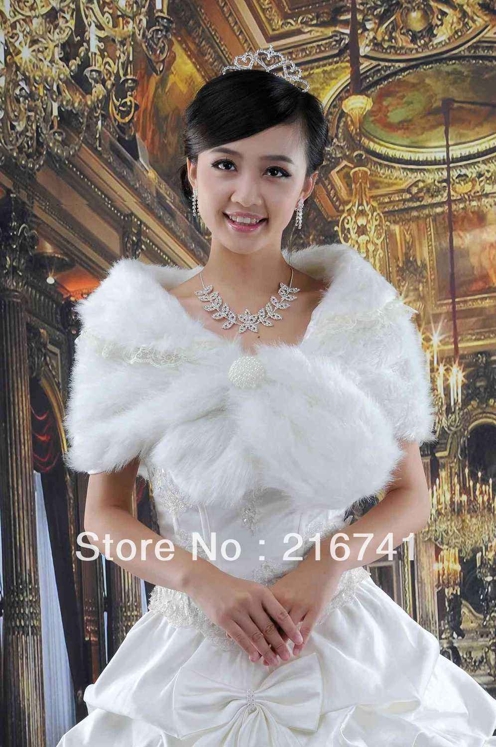 C008 Best Selling Ivory Bridesmaid Bolero Bridal Shawl Faux Fur Wedding Accessories Shawl Jacket Formal Dress Shawl Fashion