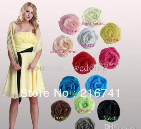 C023 2013 Cheapest Any Colors Available Chiffon Wrap Jacket Bolero Custom Shrug Coat Bridal Shawl For Women Evening Dresses