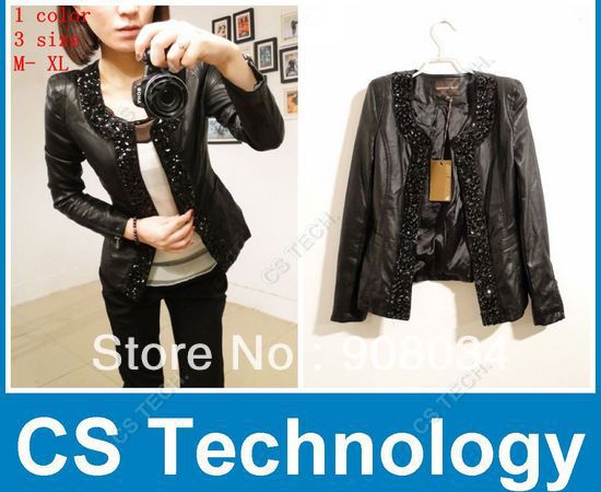[C112] 2013 Spring Hot! New Lady's long sleeve Shrug Suits small Jacket Fashion Cool Women's Rivet Coat With Free Shipping