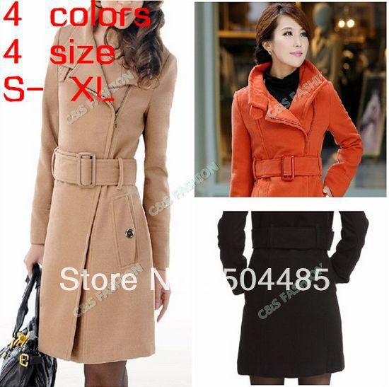 [C186] 2013 winter high quality fur zipper wool outerwear ,fashion woman blends factory price