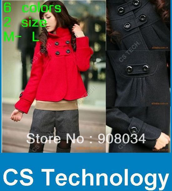 [C197] 2013 Women's Fashion Korean Fashion Fit Slim Temperament Woolen Collar Jacket Turtleneck Coat Outwear