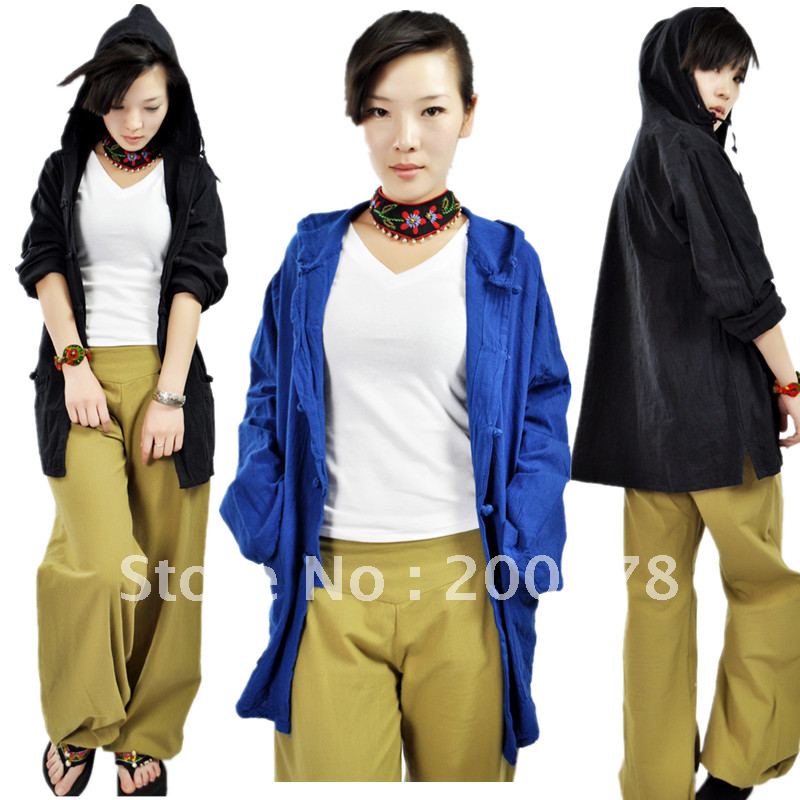 C48  Handmade Tie Dye Cotton Jute long Down Parkas,4 colors optional,no MOQ