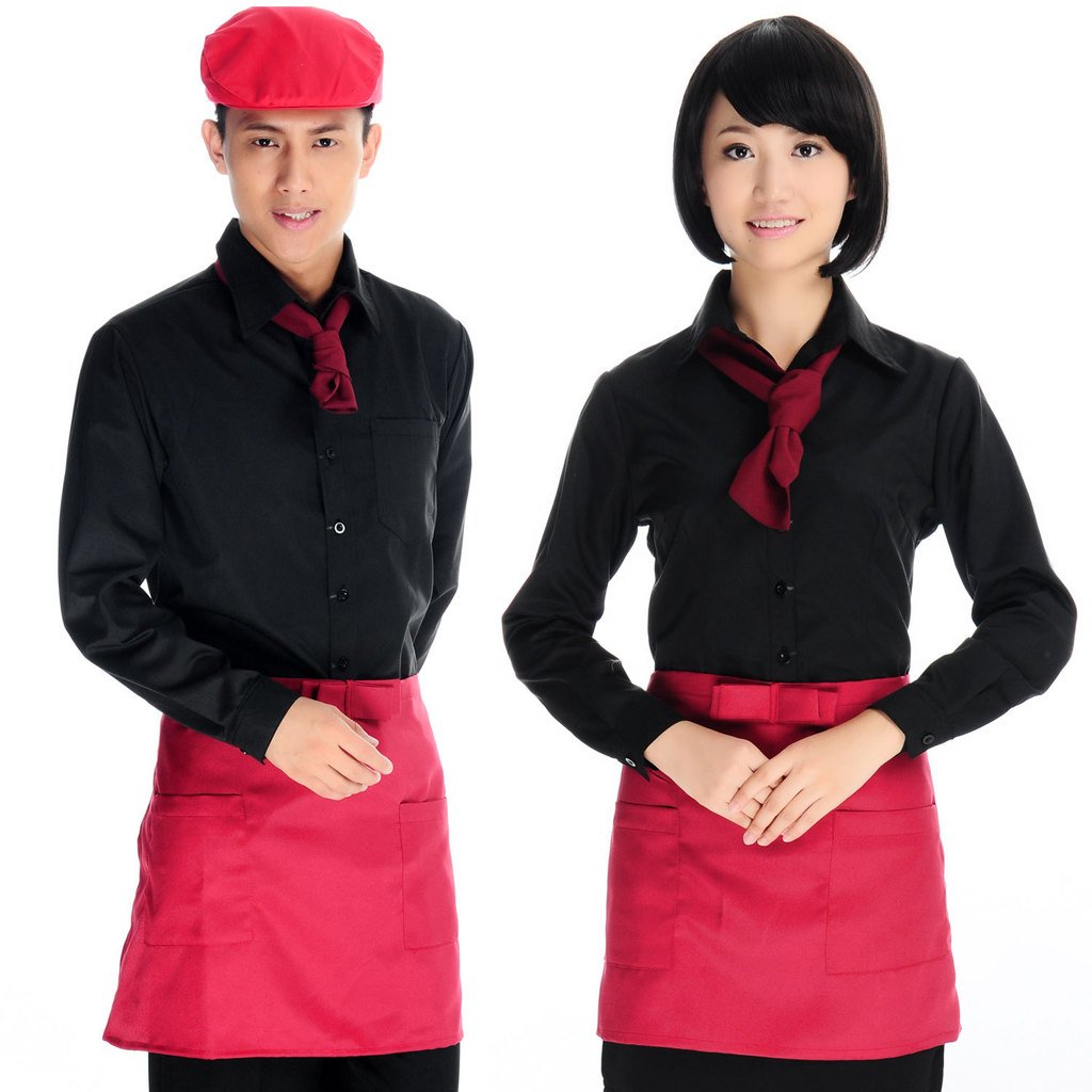 C640 work wear autumn and winter female autumn clothes long-sleeve waiter uniform