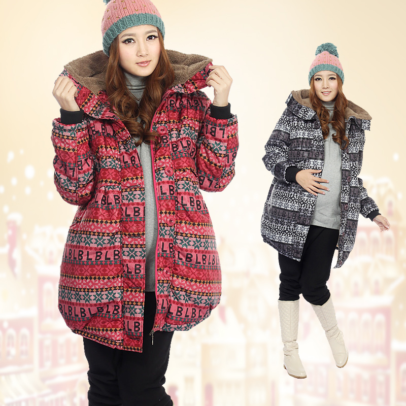 Cad for brucellosis maternity clothing winter maternity wadded jacket coat plus velvet thickening maternity cotton-padded