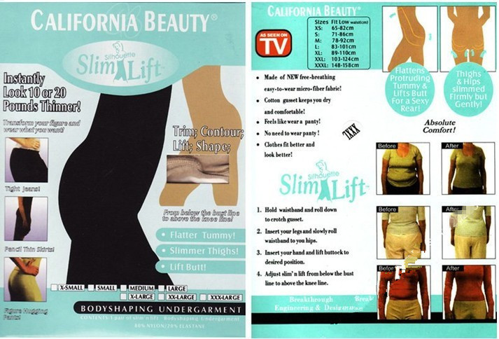 California Beauty Slim N Lift Slimming Pants, body shaping women control panties Free shipping