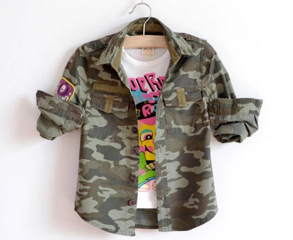 Camouflag kid boy shirts, Girl & boy shirts, 5pcs/lot 90-130 suit, Free shipping