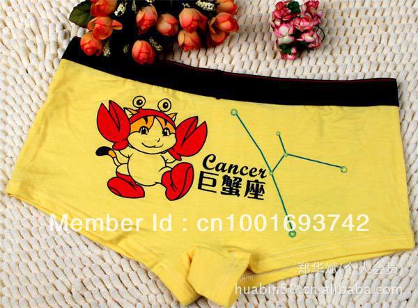 Cancer - 5pcs/lot Women's amusing Cartoon Constellation modal Boxers cotton Briefs underwear
