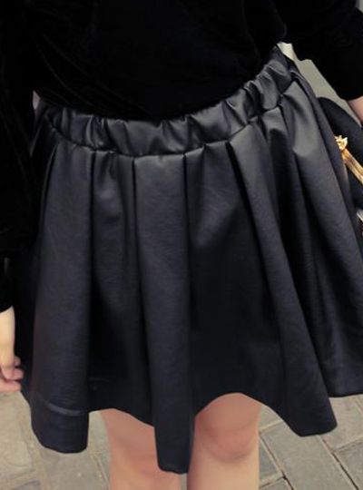 Candy 2013 spring fashion sweet vintage leather vivi high waist expansion bottom a bud skirt short skirt leather skirt