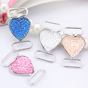 Candy color crystal love rhinestone back cross shoulder strap non-slip buckle